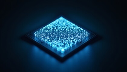 Circuit board glowing blue technology