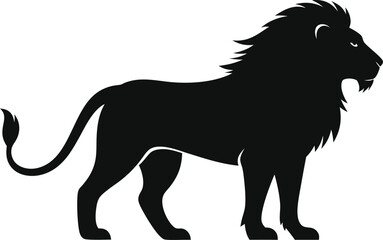 Majestic lion silhouette vector graphic scalable illustration for designs