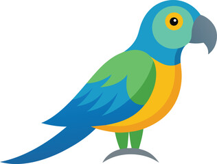 Vibrant blue and green parrot tropical bird vector illustration scalable graphic