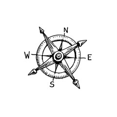 Nautical compass star illustration symbolizing direction guidance journey exploration adventure © Gunawan