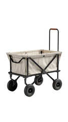Beige collapsible utility wagon with four wheels