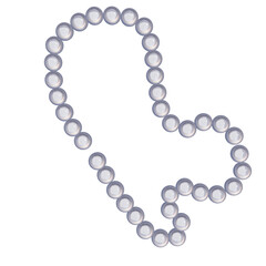 Heart Shape Pearl Beads PNG Isolated on White Background