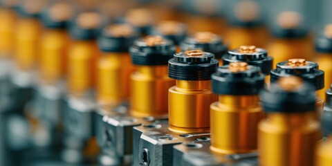 High-Quality Lithium-Ion Battery Cells on Assembly Line Modern EV Automotive Technology for Professional Marketing and Sustainable Mobility Campaigns