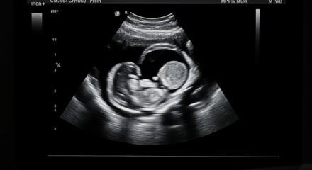 Fetal ultrasound image showing developing baby