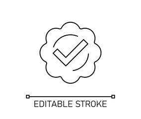 Check Mark Original Badge Icon Editable Stroke