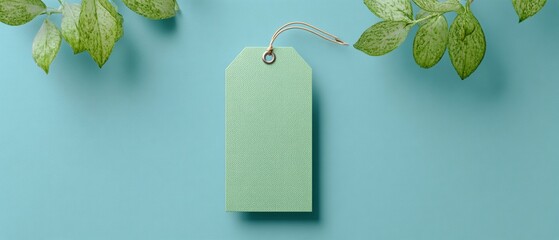 Modern Premium Green Product Tag on Minimalist Background Authentic E-commerce Marketing Content for Professional Retail and Promotional Campaigns