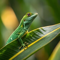 Small Green Iguana Closeup