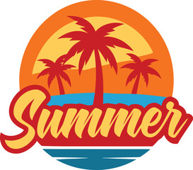 Obraz premium Illustration art of a Summer logo vector illustration