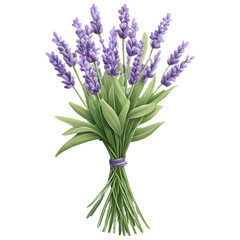 Fototapeta premium Vibrant Lavender Bouquet Illustration
