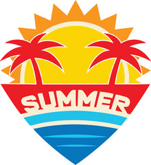 Illustration art of a Summer logo vector illustration