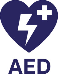 Obraz premium Aed automated external defibrillator sign emergency medical aid