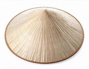 Asian Conical Straw Hat Isolated on White Background