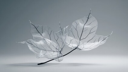 Delicate, translucent leaves against a neutral backdrop