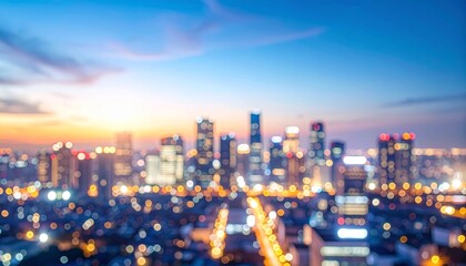 Fototapeta premium ぼやけた都会のオフィスビル街の風景