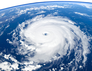  Hurricane Eye Viewed from Space Satellite Image