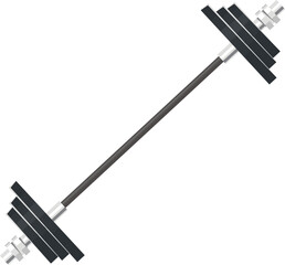 Barbell for weightlifting and bodybuilding training isolated