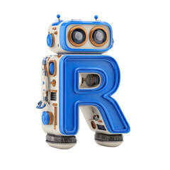 Fototapeta premium Blue robot letter 