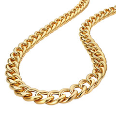 Obraz premium Gold chain necklace isolated on transparent background PNG image luxury jewelry accessory close-up elegant gold necklace design isolated PNG fashion statement jewelry piece PNG transparent backdrop