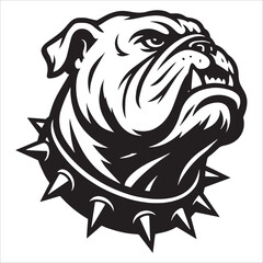 Angry Bulldog Head With Spiked Collar Icon
