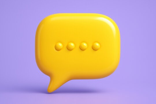 Yellow speech bubble on purple background - Powered by Adobe