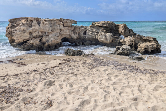 Pierced Rock at Es Codol Foradat Beach