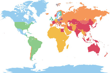 This illustration showcases a stylized world map. 