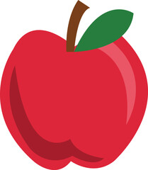 Red apple with green leaf a simple fruit illustration