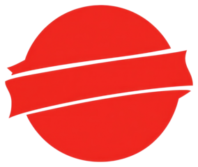 PNG Red banner icon in circle shape graphic design logo.