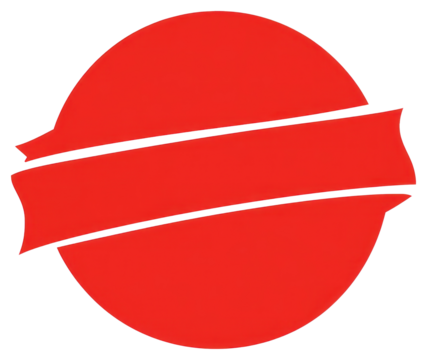 PNG Red banner icon in circle shape graphic design logo.