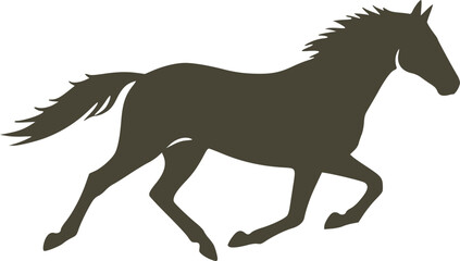 Obraz premium Black and white running horse silhouette 