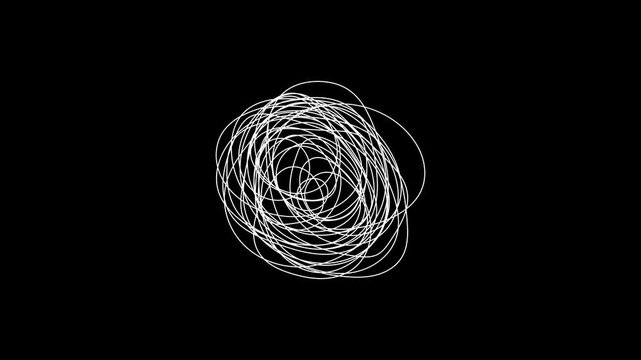 angled knot seamless loop animation on black background symbolizing confused thoughts
