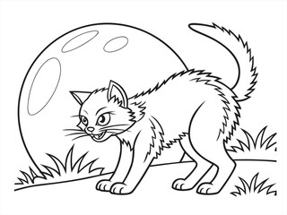 coloring page line art the helloween home black vector