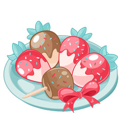 Colorful dessert plate with candy-coated treats.