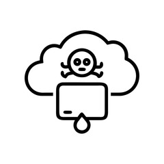 Ransomware Icon for Cyber Attack, Malware, Data Breach and Security Threat
