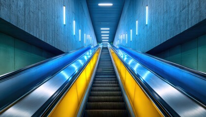Fototapeta premium Futuristic Subway Escalator