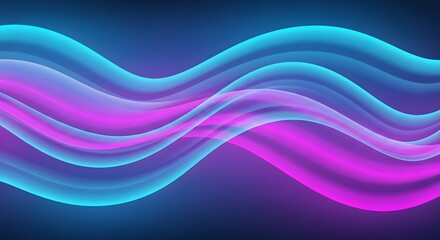 Fototapeta premium Abstract neon glowing wave background, vibrant blue and pink colors.