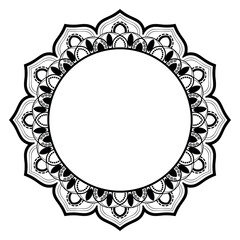 Elegant ornamental mandala border design