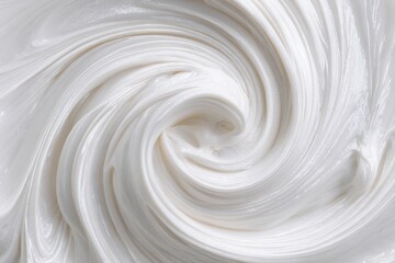 Swirling white creamy substance