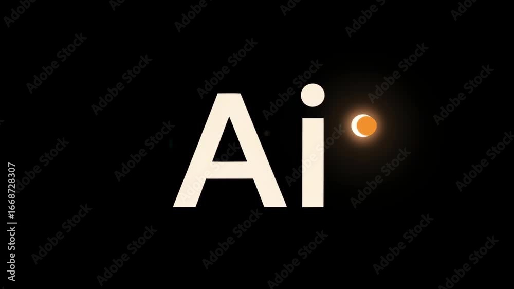 Canvas Prints ai text boom dot black background modern minimal design with glowing light effect digital art futuri