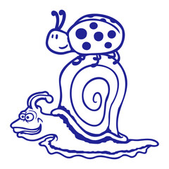 Snail 2 best friends Ladybird fast two Team cute