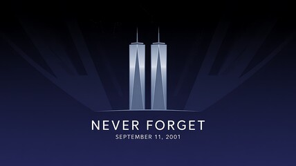 Never forget 911 memorial twin towers