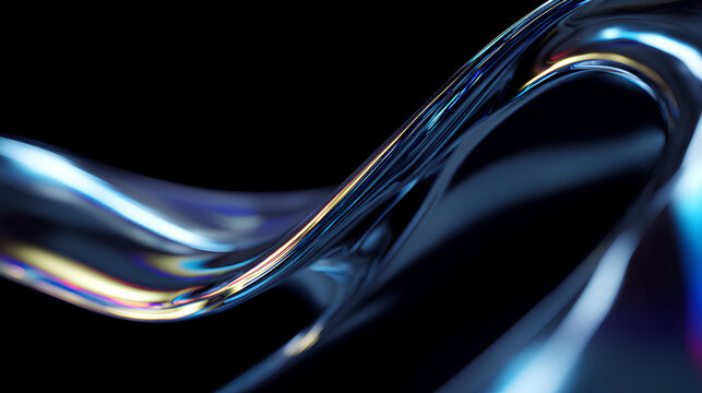 White-light blue-blue glass gradient on a black background &mdash; an atmospheric, cybernetic pattern with bright iridescence and a transparent, almost liquid form.