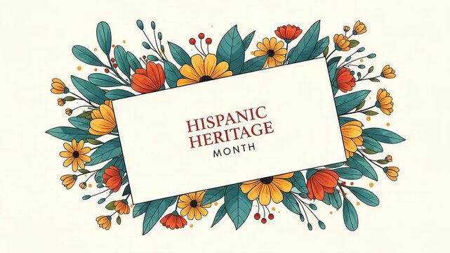 Hispanic heritage month celebration with floral decoration and elegant design for cultural appreciation and festive spirit hispanic heritage month