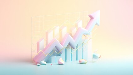 Pastel graph with upward trend
