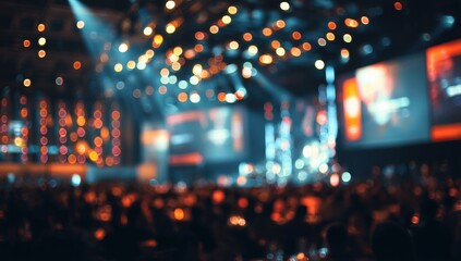 Blurred indoor event with lights