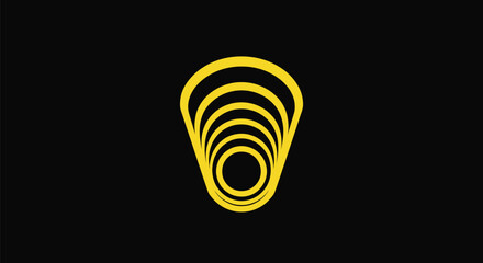 Vibrant yellow abstract layered rings creating a modern geometric design.