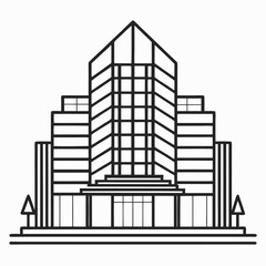 Obraz premium Modern office building with stepped facade and glass entrance