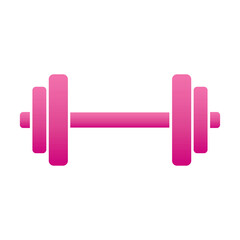 Barbel, Dumbbell Gym Icon silhouette on white background. Dumbbell for gym pink sign design. Gym and fitness concept. Dumbbell icon pictogram vector eps illustration isolated on white background.