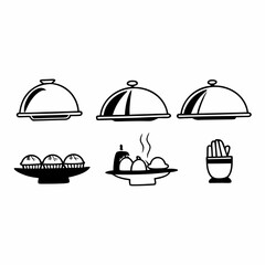 Illustration of various food dishes and containers