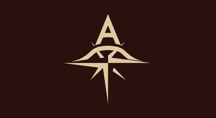 Sophisticated logo design with letter A and compass rose.